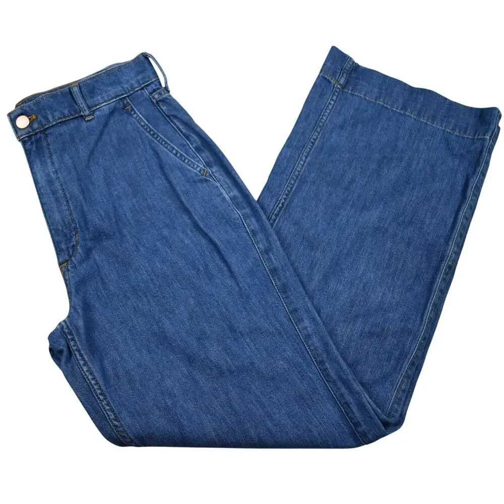 J.Crew High Rise Wide Leg Denim Trouser Jeans Women's 27 (30